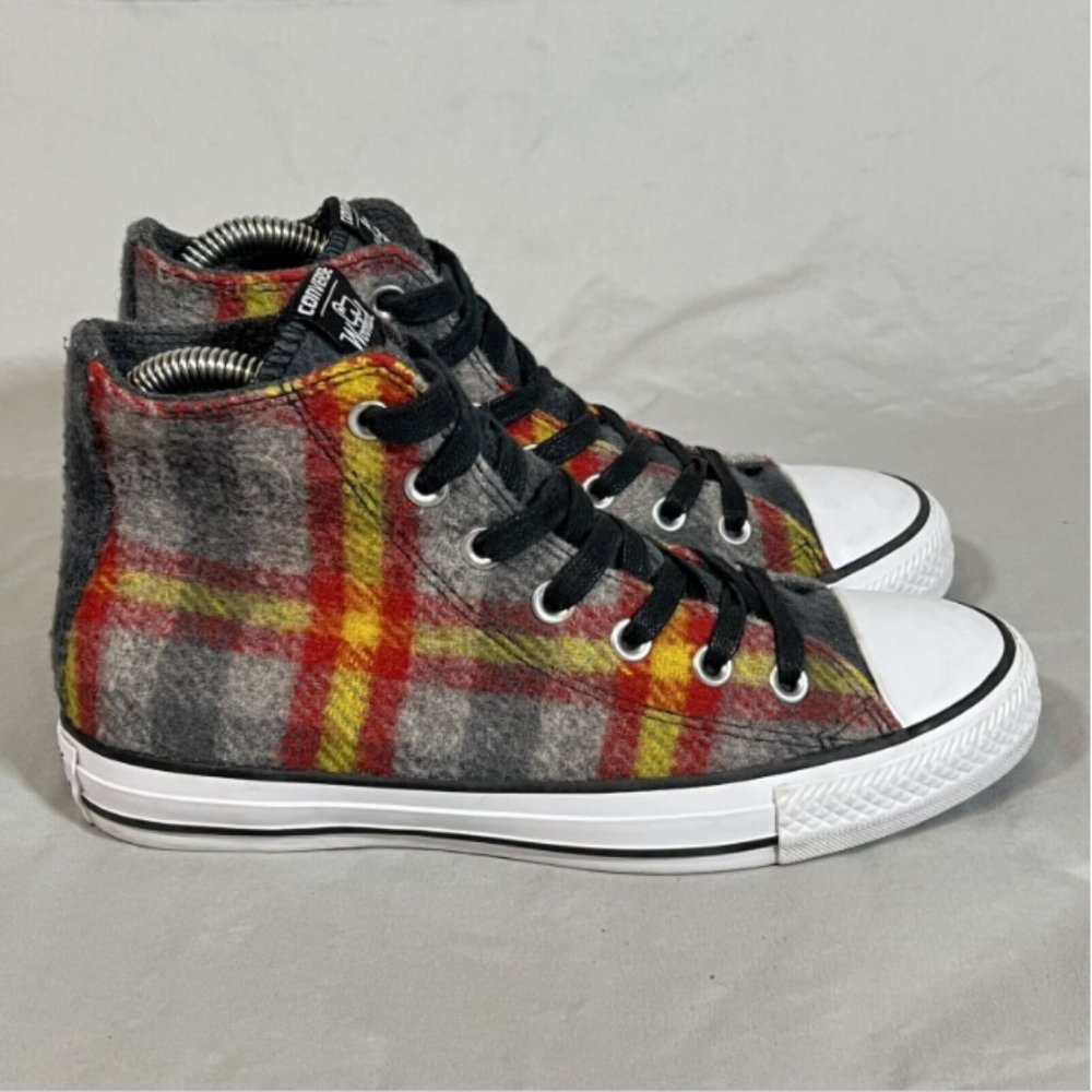 Converse X Woolrich Red & Yellow Plaid CT All Star Womens 7 (149456C)